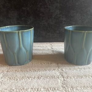 2010 Starbucks Green and Blue Ceramic Mug set (2 mugs)
